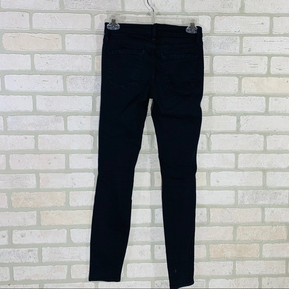 Frame Le Skinny de Jeanne Ripped Distressed Jeans in Film Noir Wash Size 24 - Picture 10 of 13